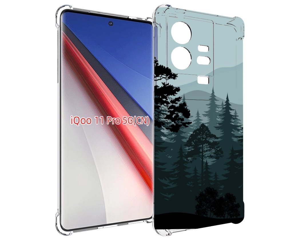 

Чехол бампер MyPads темный лесочек для Vivo iQOO 11 Pro противоу..., Прозрачный, Tocco