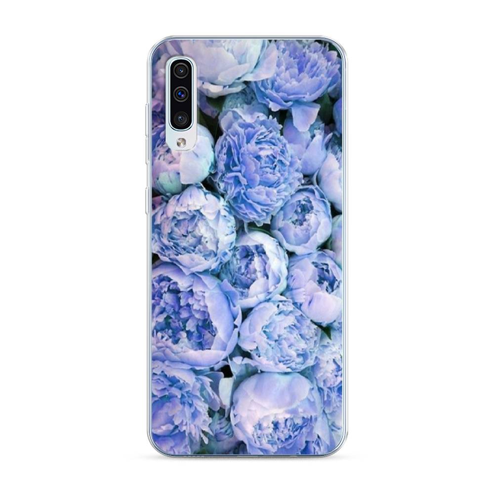 

Чехол Awog на Samsung Galaxy A50 "Пионы голубые", Разноцветный, 27750-8