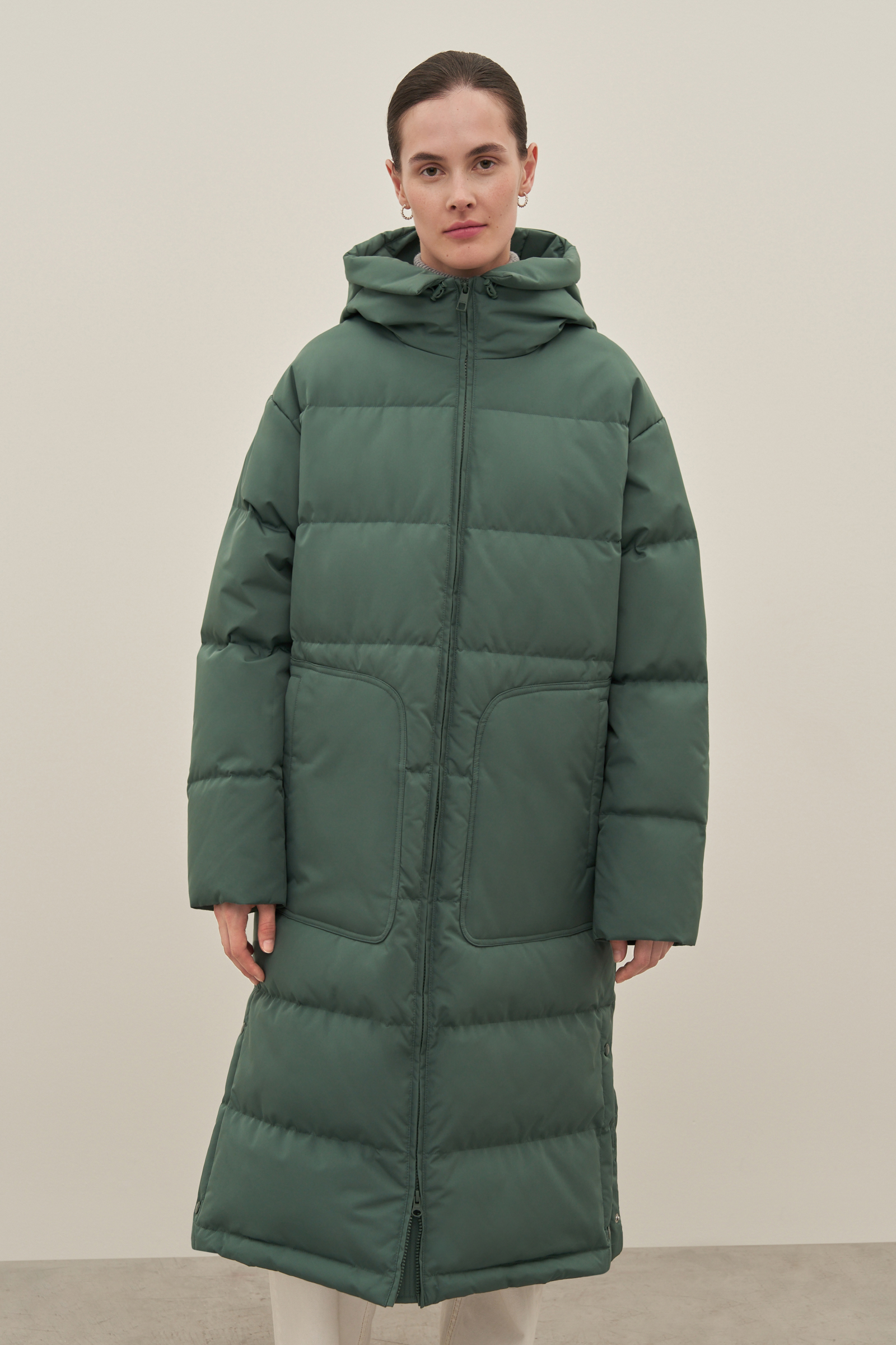 Пальто женское Finn Flare FAB11086 зеленое XL
