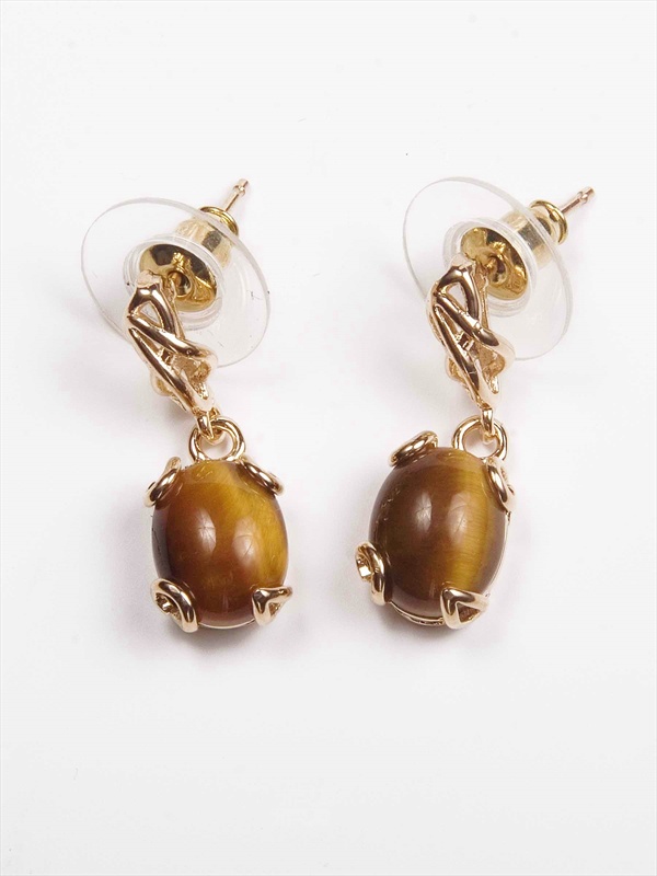 

Серьги подвески из бижутерного сплава Lotus Jewelry 3037E-16ti, тигровый глаз, 3037E-16ti
