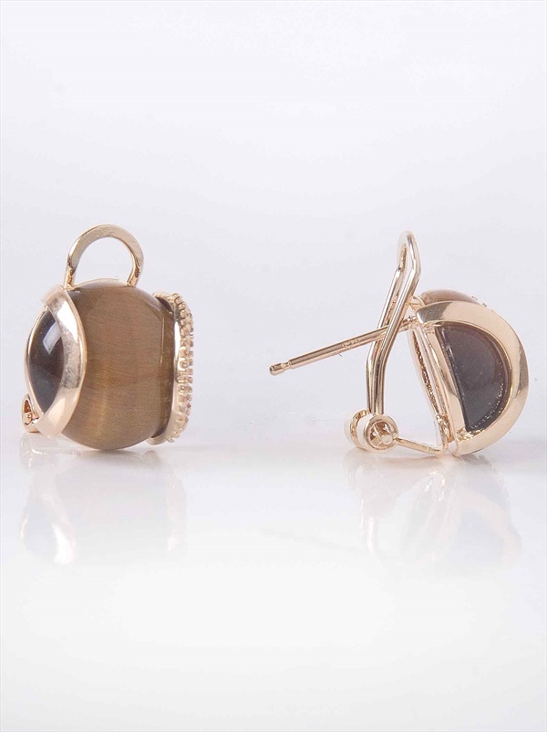 

Серьги из бижутерного сплава Lotus Jewelry 3041E-01ti, тигровый глаз, 3041E-01ti