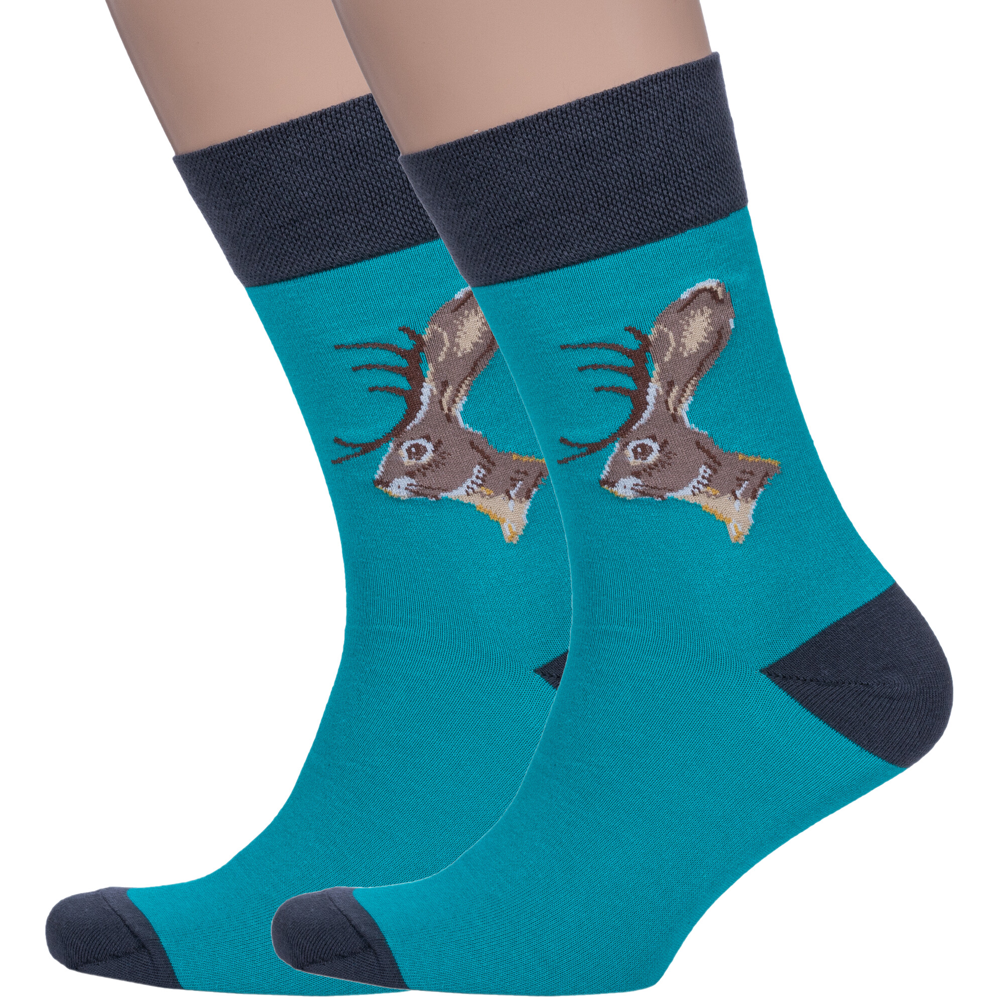 Комплект носков мужских MoscowSocksClub 2-nm-544 бирюзовых 29 2 пары