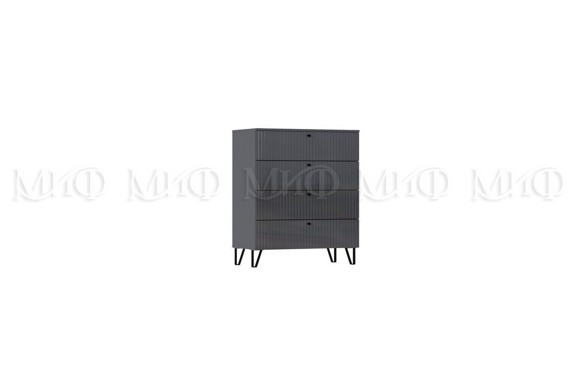 

Оливия Комод 4 ящ. Графит, Комод_Olivia chest of drawers 4 boxes Graphite_Фабрика МИФ