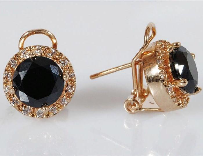

Серьги из ювелирного сплава Lotus Jewelry 384E-008Bcz, фианит, 384E-008Bcz