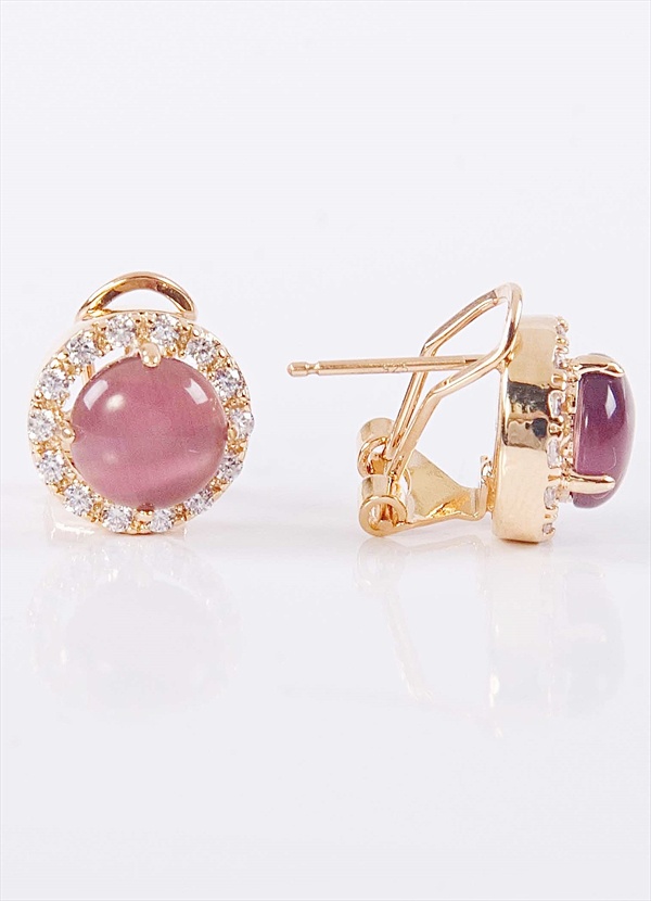 

Серьги из бижутерного сплава Lotus Jewelry 384E-08CA-violet, кошачий глаз, 384E-08CA-violet