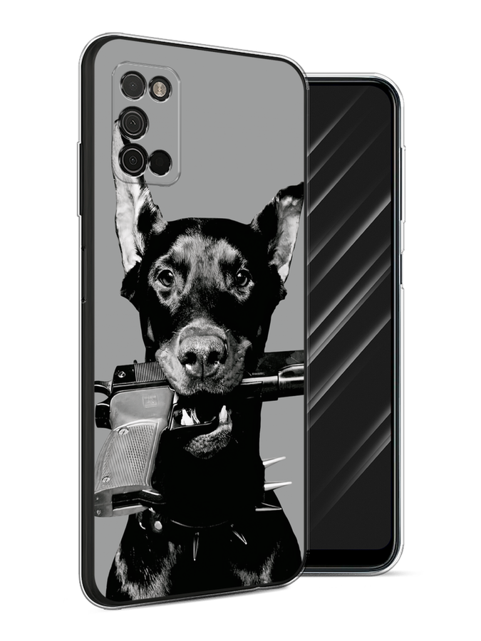 

Чехол Awog на Samsung Galaxy A03s "Доберман", Серый, 2103250-1