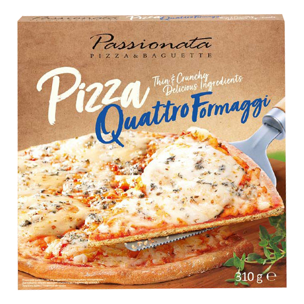 Пицца Iglotex Passionata Pizza Thin and Crunchy Quattro Formaggi замороженная 310 г