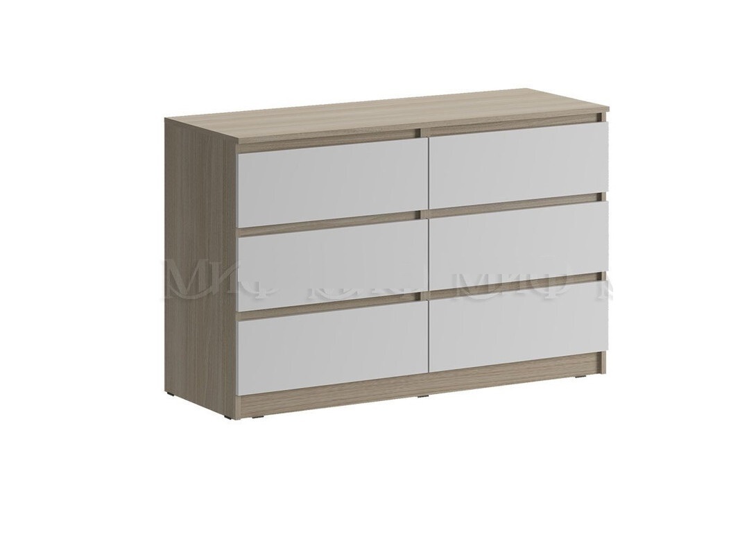 Комод МИФ Челси, белый глянец/дуб сонома