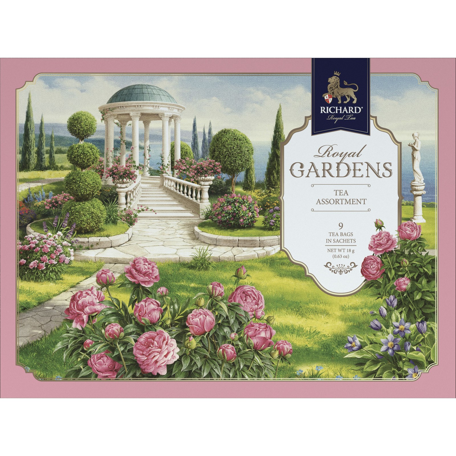 

Набор чая Richard Royal Gardens/Tea assortiment, цвет: розовый, 9 сашетов, 3 вида