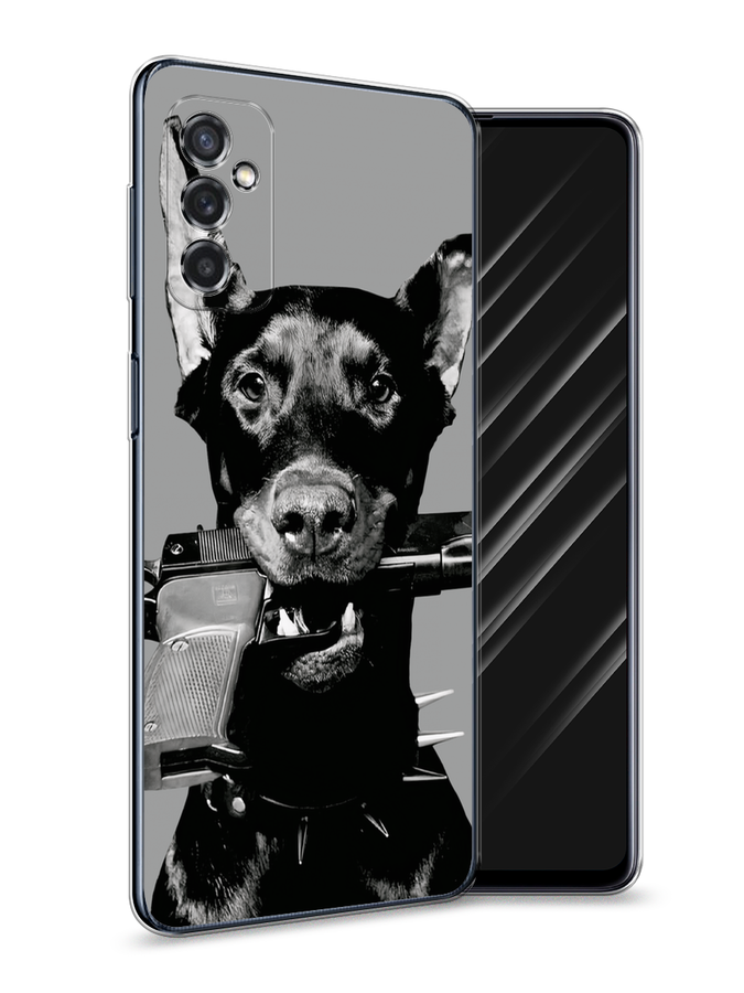 

Чехол Awog на Samsung Galaxy M52 "Доберман", Серый, 2104350-1