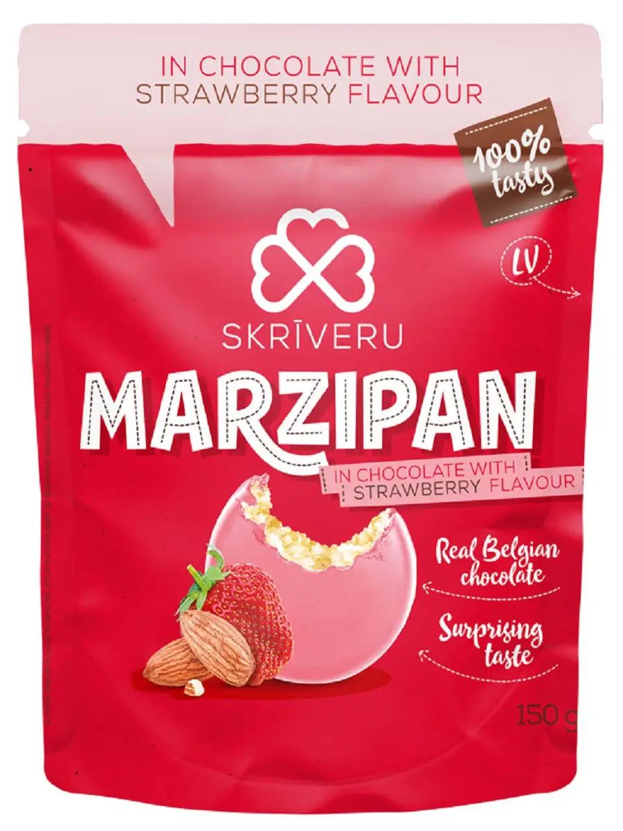 

Конфеты марципановые Skriveru Клубника в белом шоколаде 100 г