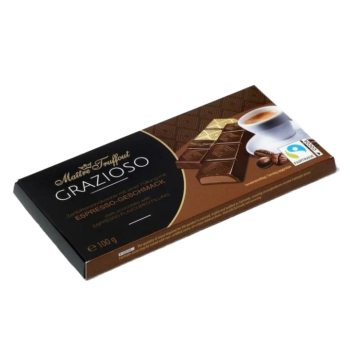 Шоколад Maitre Truffout Grazioso темный со вкусом espresso 100 г