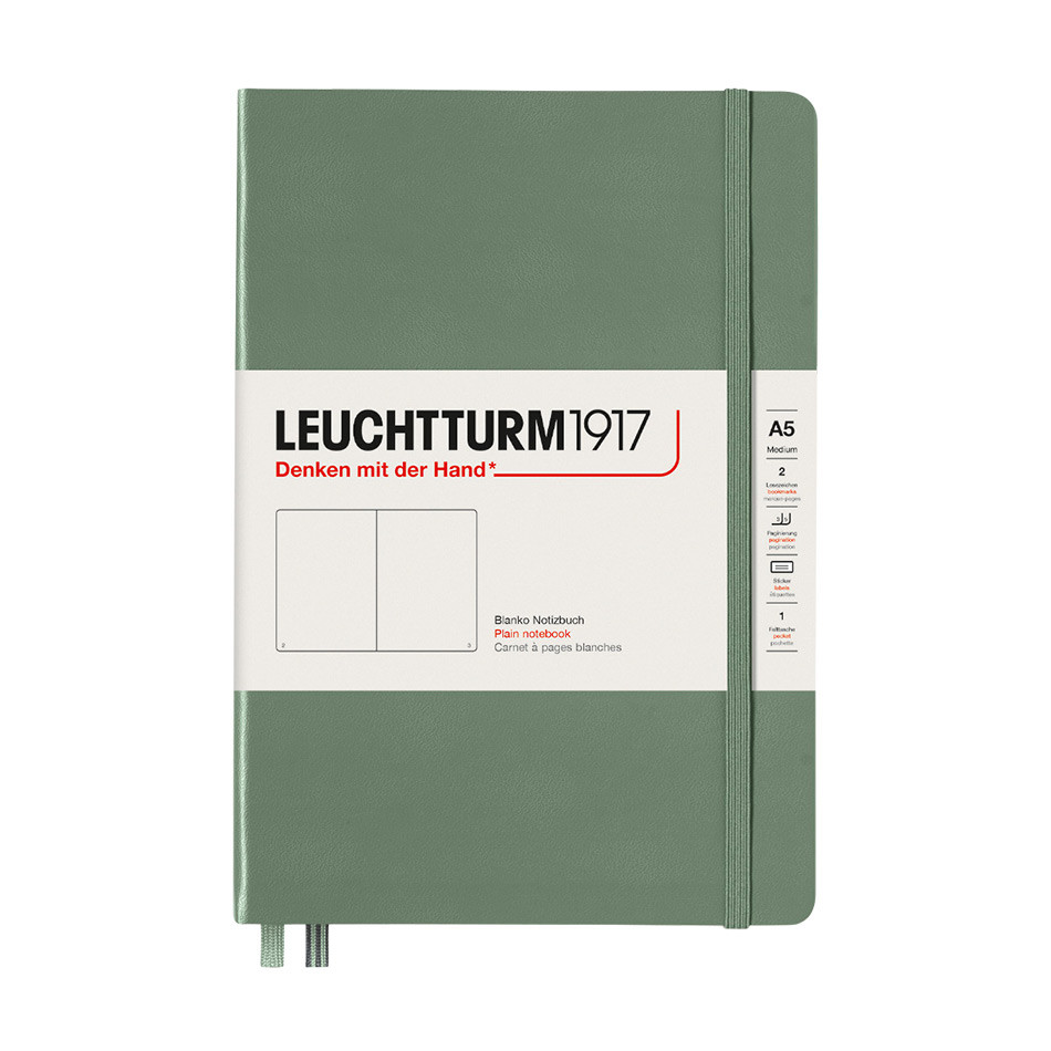 

Блокнот Leuchtturm Smooth Colours А5 нелинованный 125л оливковый твердая обложка