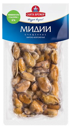 

Мясо мидии Санта Бремор вареное замороженное 250 г