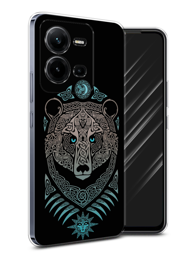 

Чехол Awog на Vivo V25 / Виво V25 "Кельтский медведь", Черный;синий;серый
