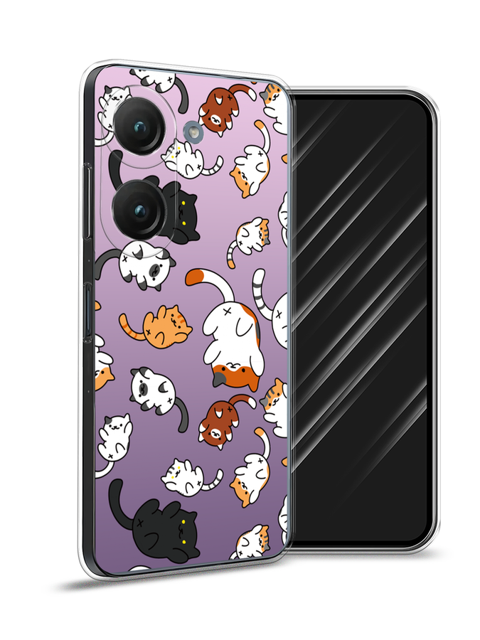

Чехол Awog на Asus ZenFone 9 "Котопад", Фиолетовый;белый, 44950-7