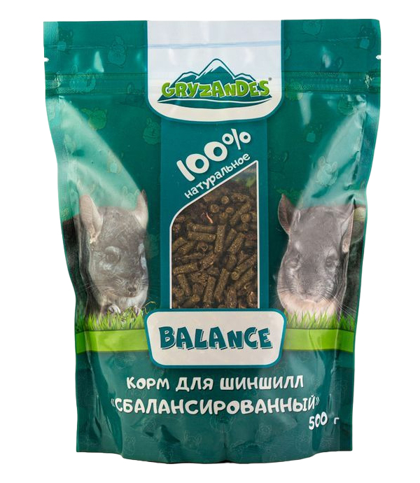 

Сухой корм для шиншилл Gryzandes Chinchilla Balance, 500 г