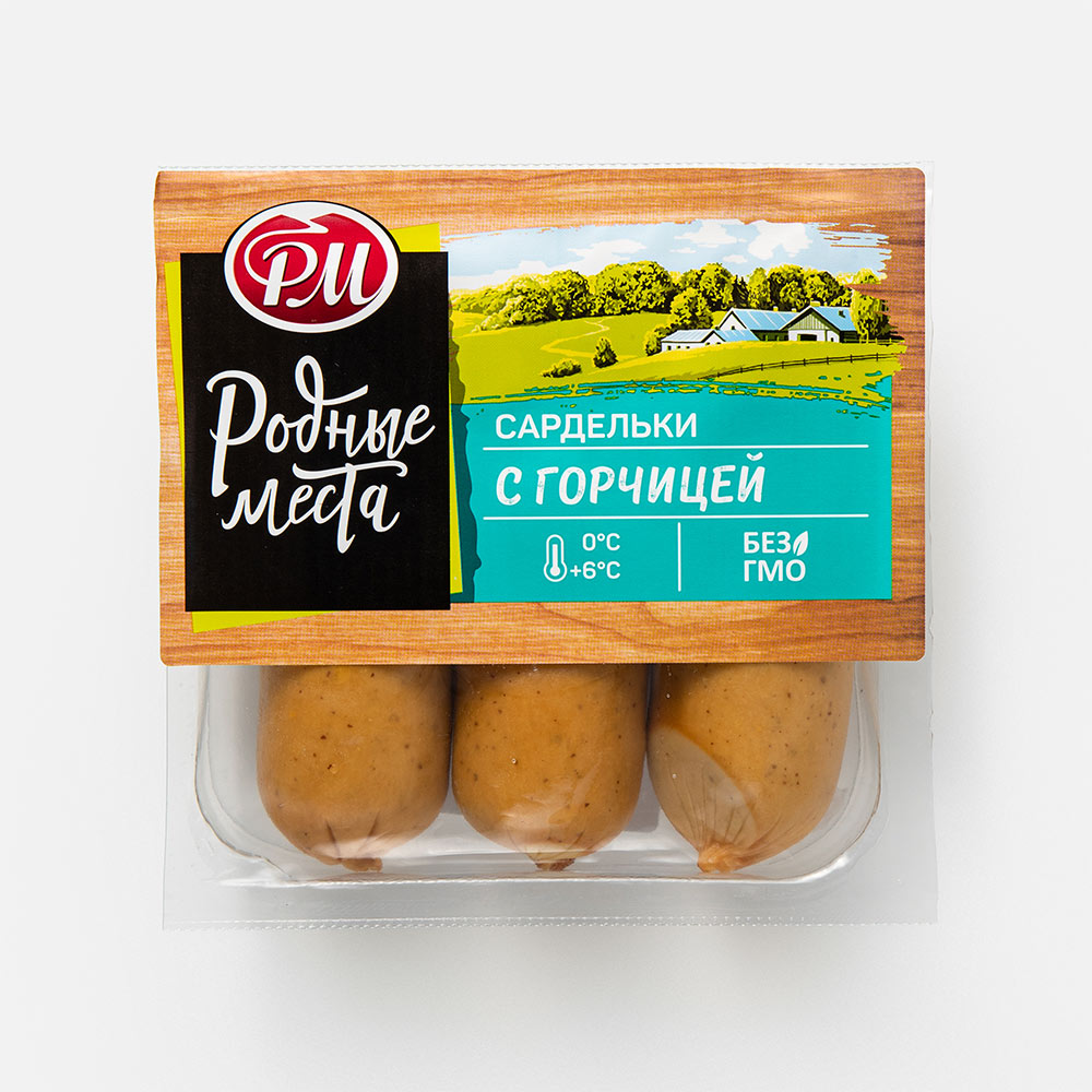 

Сардельки Родные места с горчицей, 330 г