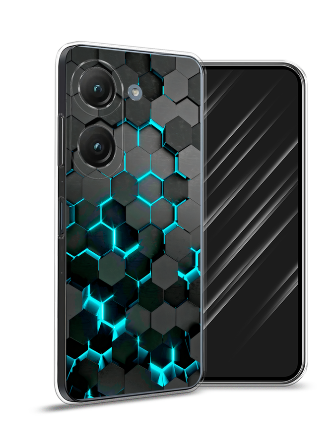 

Чехол Awog на Asus ZenFone 9 "Соты бирюзовые", Черный;бирюзовый;синий, 44950-3