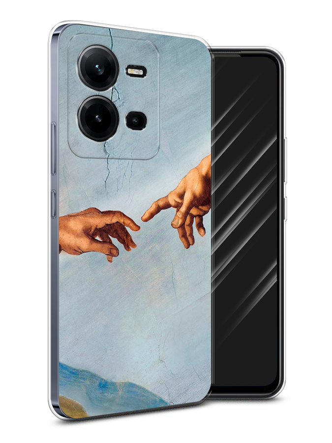 

Чехол Awog на Vivo V25 / Виво V25 "Сотворение Адама", Голубой;коричневый;серый