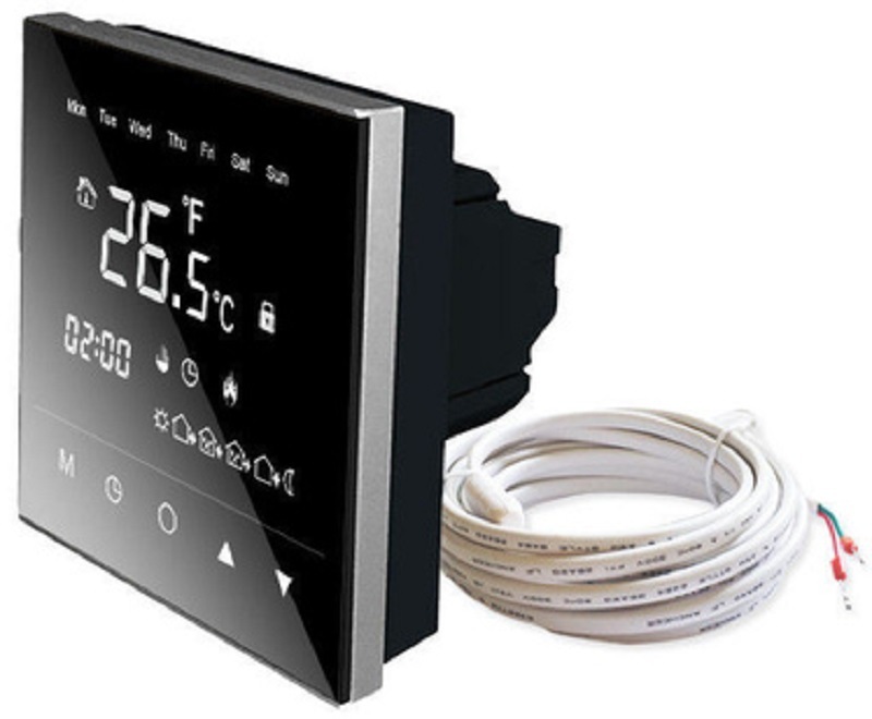 Терморегулятор для теплого пола Warmcoin TT02/HT18H3 mirror White WIFI (белый)