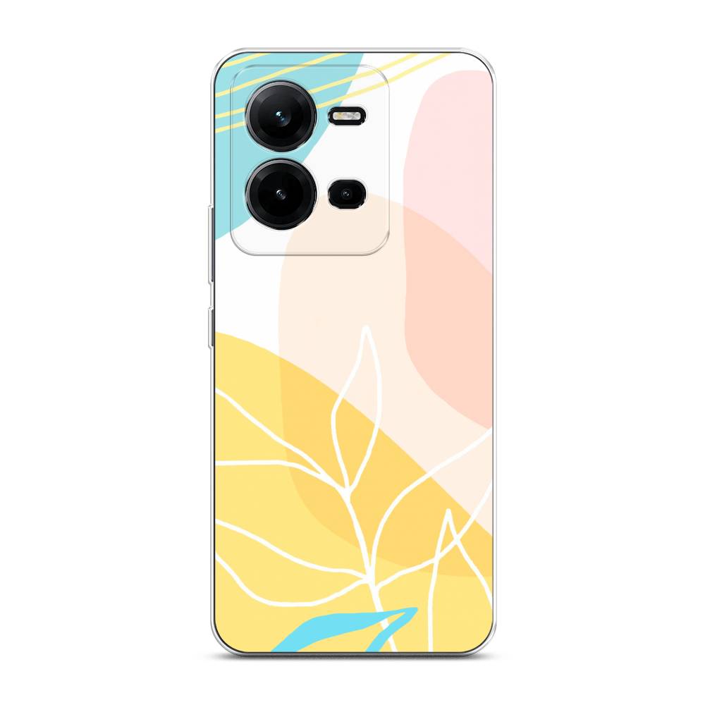 

Чехол Awog на Vivo V25 / Виво V25 "Летнее настроение", Желтый;голубой;розовый
