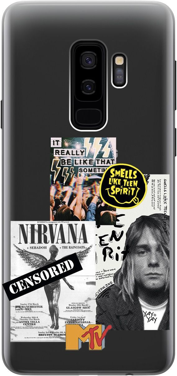 

Силиконовый чехол на Samsung Galaxy S9+ с принтом "Nirvana" прозрачный, Прозрачный;белый, 5483