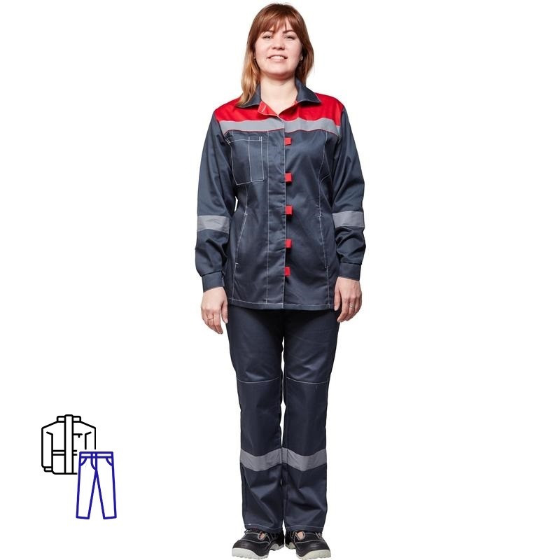 

Костюм рабочий NoBrand 829835-K серый/красный 56-58, 158-164
