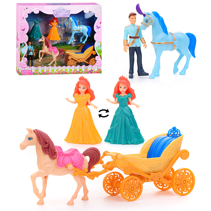 Карета с лошадью и куклами SS047C в коробке