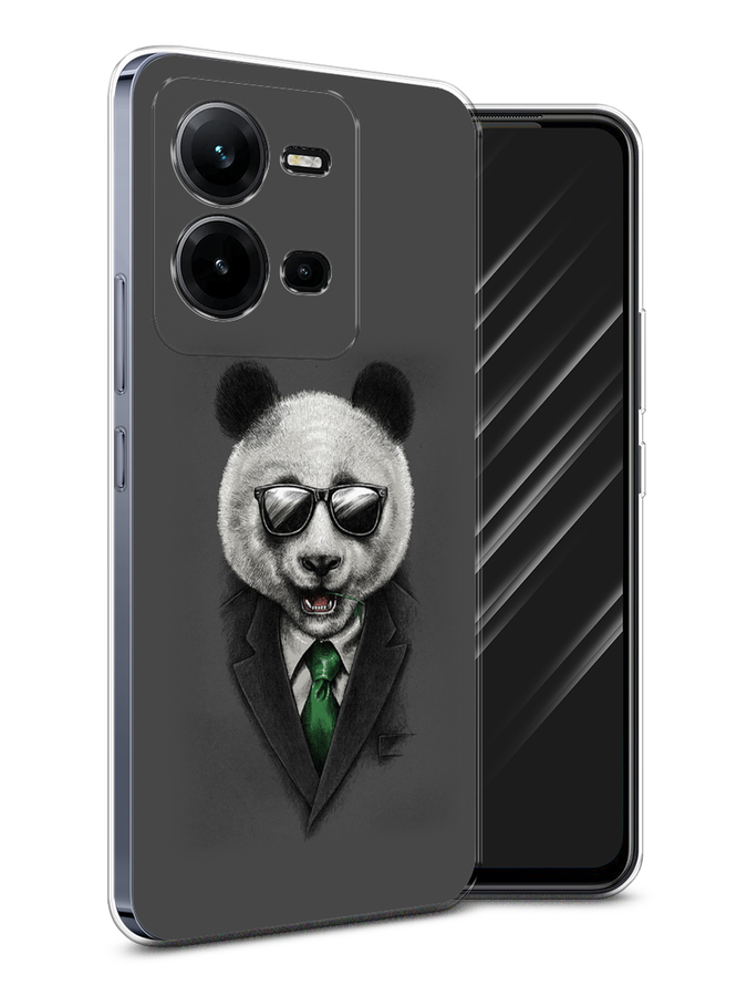

Чехол Awog на Vivo V25 / Виво V25 "Деловая панда", Серый;зеленый