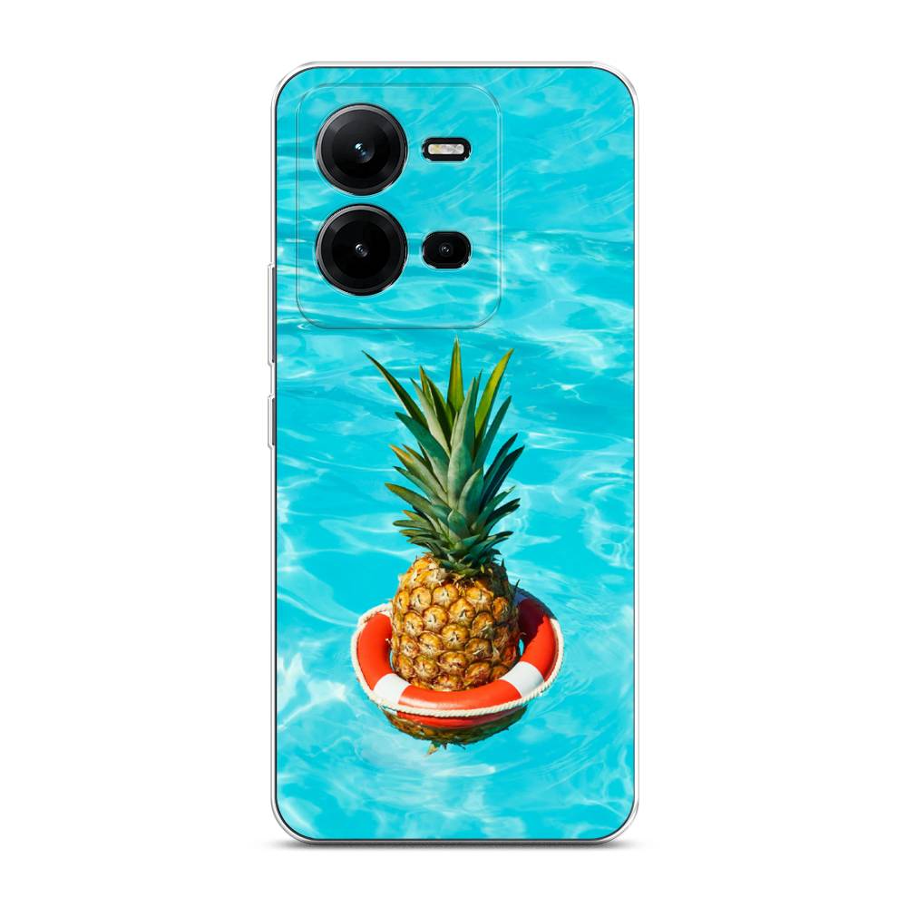 

Чехол Awog на Vivo V25 / Виво V25 "Ананас в бассейне", Голубой
