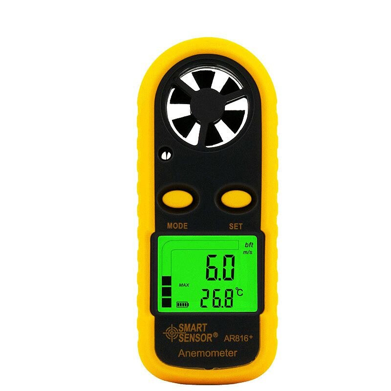 Анемометр SmartSensor AR816+, измеритель скорости ветра и температуры измеритель уровня ph уровня ph и температуры testo