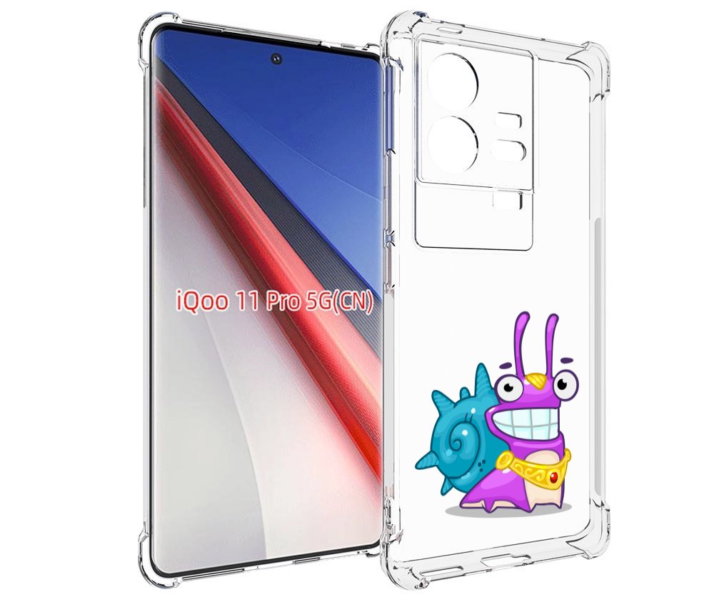 

Чехол бампер MyPads улитка-принц для Vivo iQOO 11 Pro противоуда..., Прозрачный, Tocco