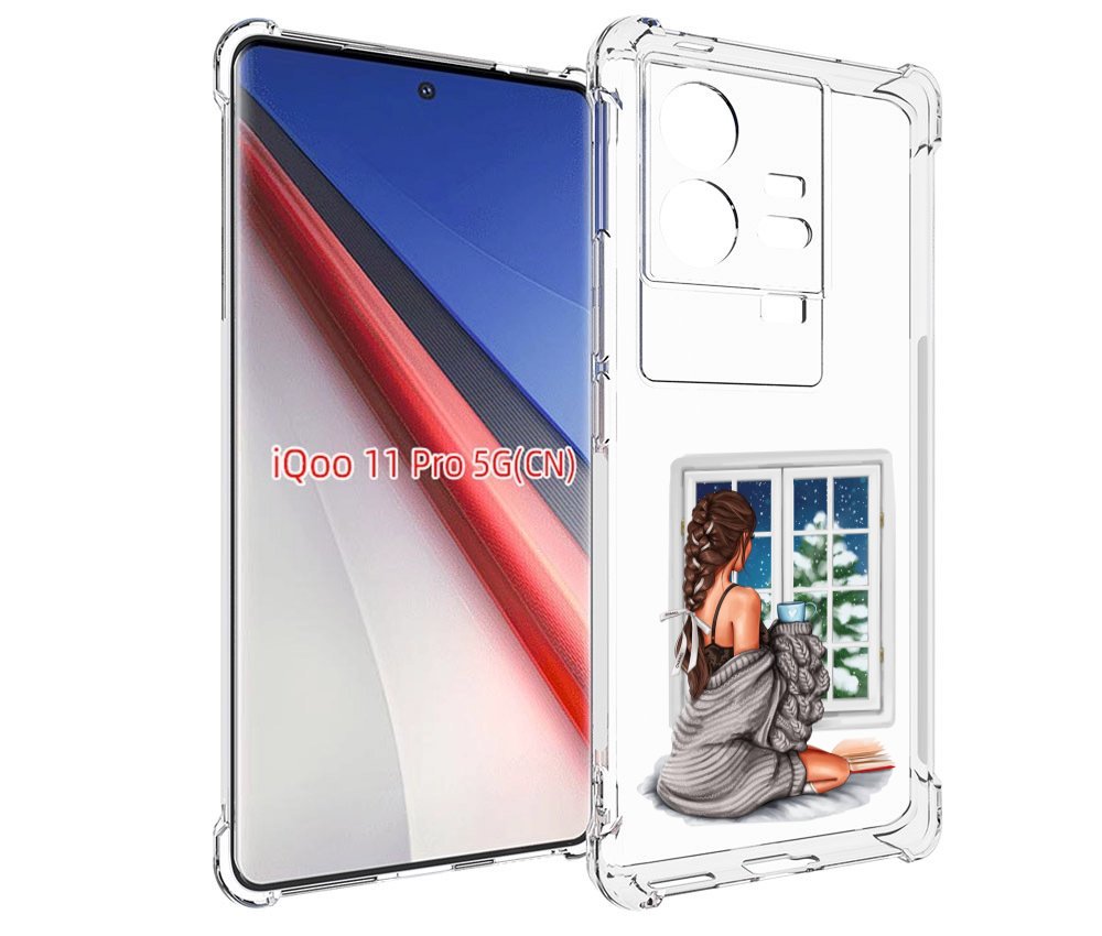 

Чехол бампер MyPads уютное-зимнее-окно женский для Vivo iQOO 11 ..., Прозрачный, Tocco