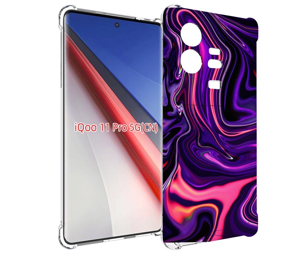 

Чехол бампер MyPads фиолетовые краски для Vivo iQOO 11 Pro проти..., Прозрачный, Tocco