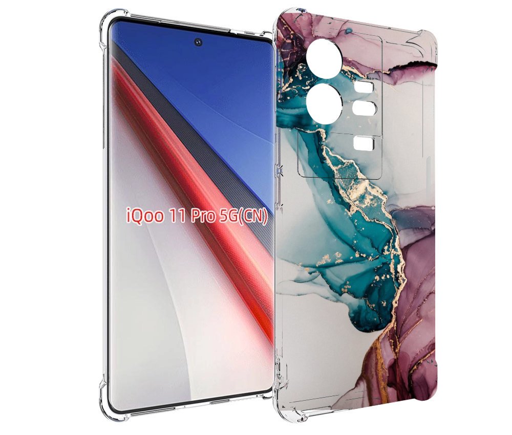 

Чехол бампер MyPads фиолетовый синий краски для Vivo iQOO 11 Pro..., Прозрачный, Tocco