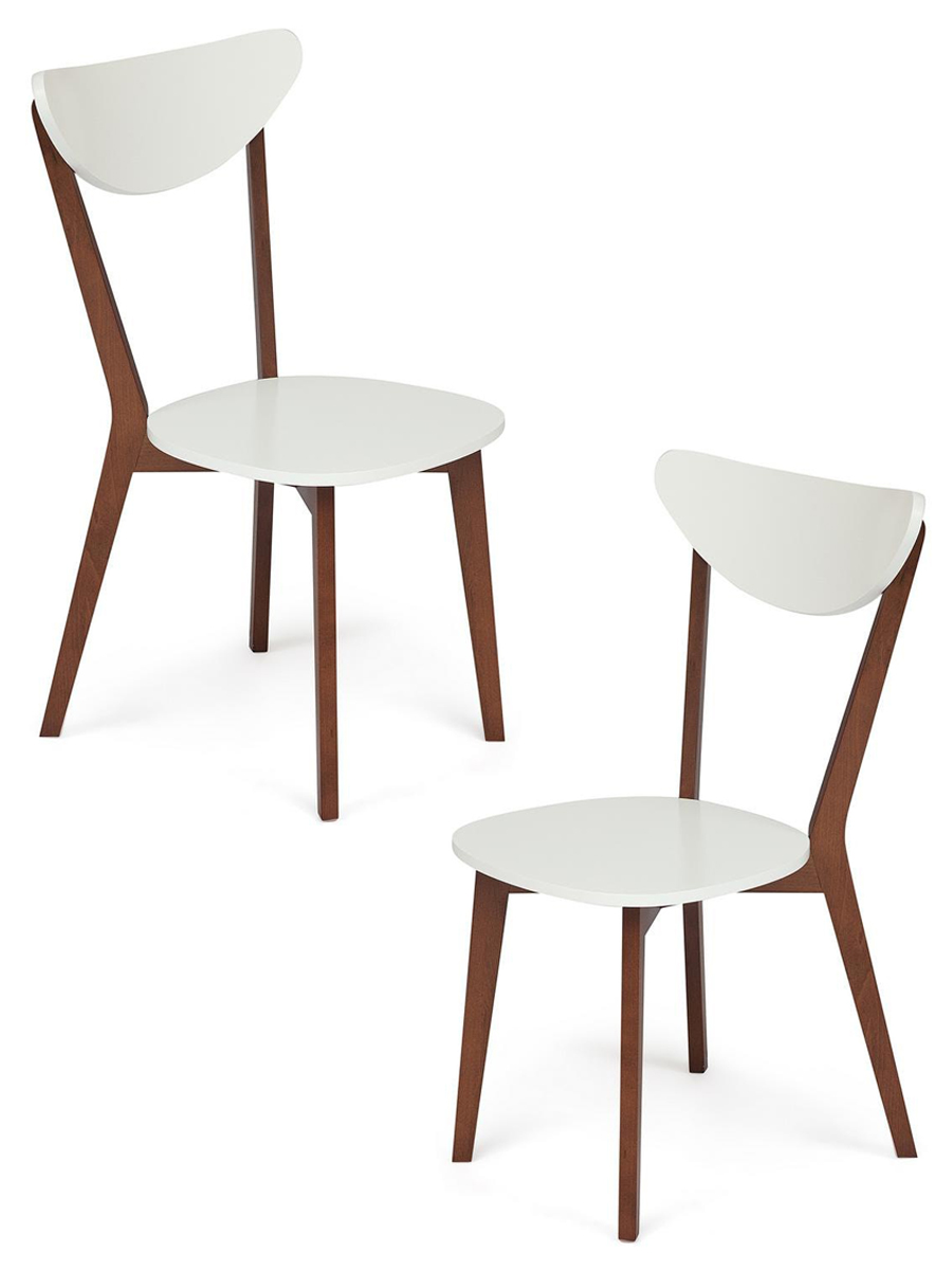 фото Комплект стульев (2 шт.) tetchair жесткое сиденье maxi (макси) белый, коричневый
