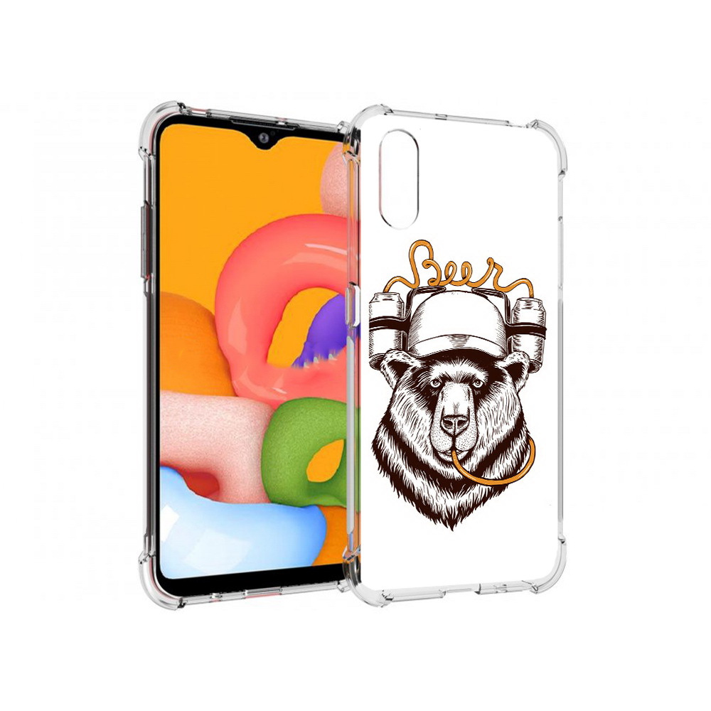 

Чехол MyPads Tocco для Samsung Galaxy A01 пивной медведь (PT144711.509.538), Прозрачный, Tocco