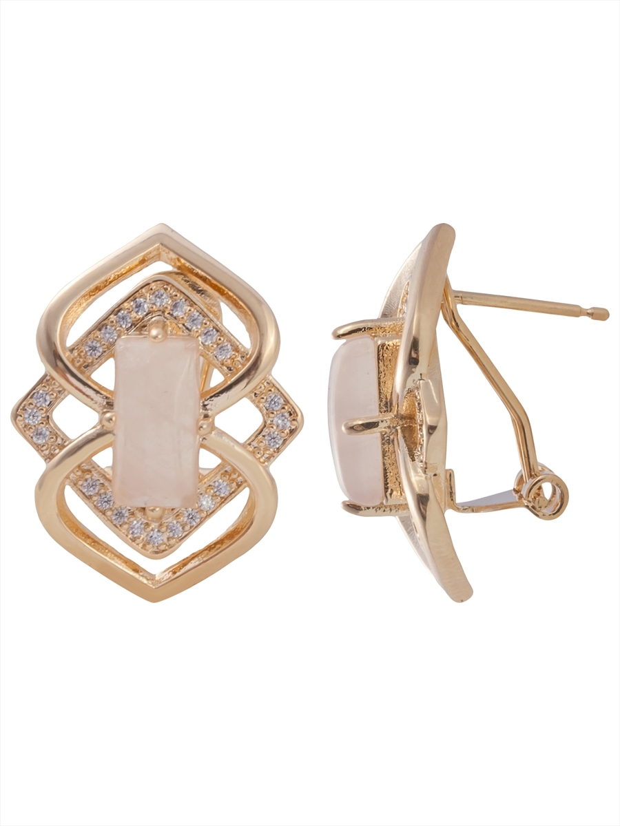 

Серьги из бижутерного сплава Lotus Jewelry 3043E-05Qpink, кварц, 3043E-05Qpink