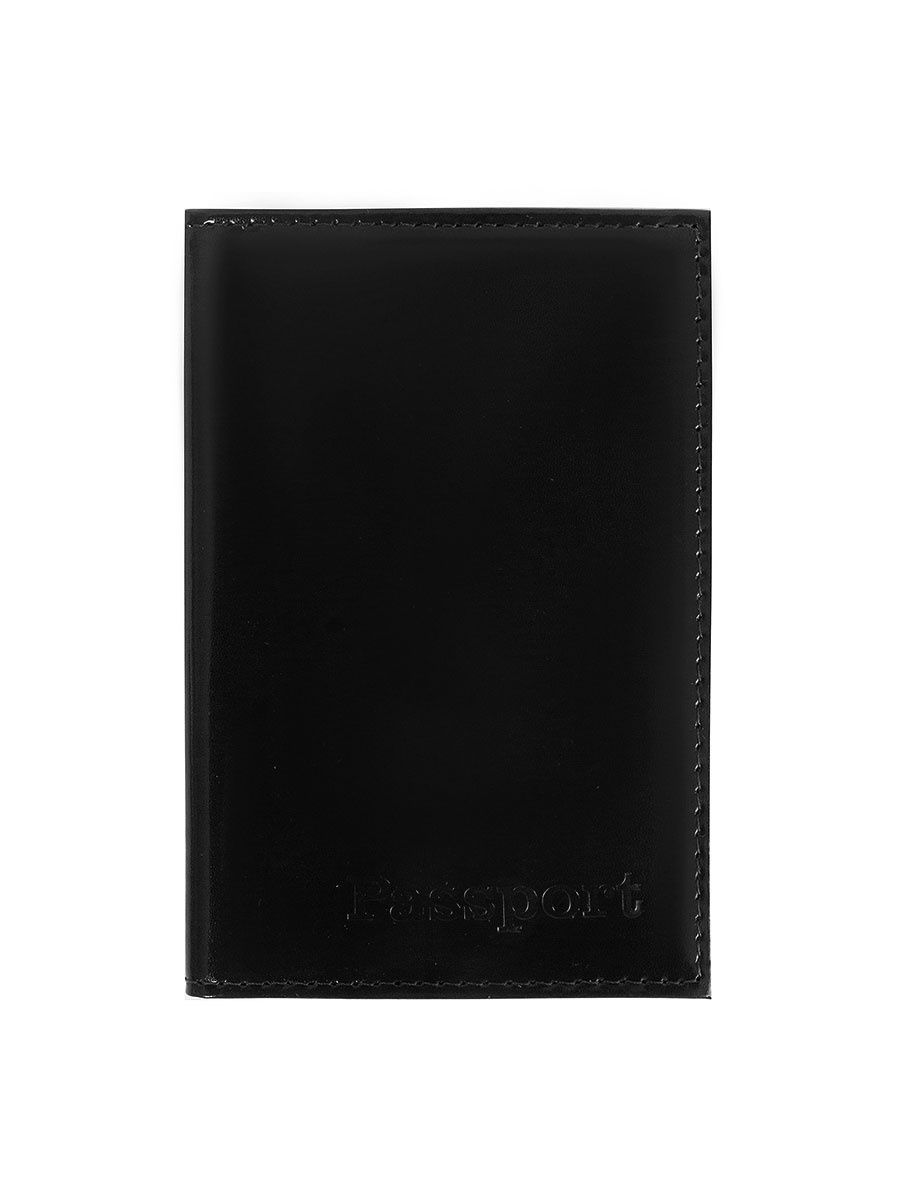Обложка для паспорта  Rich Line ОФ1 черная глянец