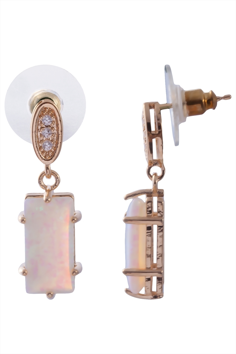 

Серьги из ювелирного сплава Lotus Jewelry 3043E-23oj, опал/циркон, 3043E-23oj