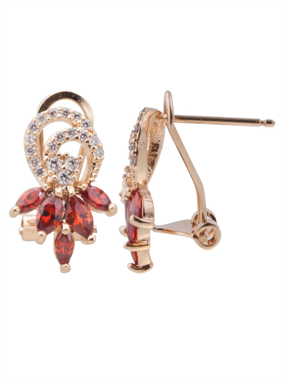 

Серьги из бижутерного сплава Lotus Jewelry 3043E-03gn, гранат/циркон, 3043E-03gn
