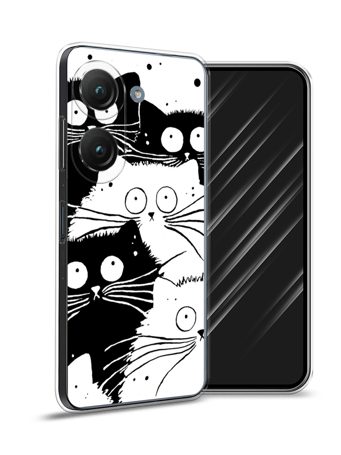 

Чехол Awog на Asus ZenFone 9 "Коты черно-белые", Черный;белый, 44950-2