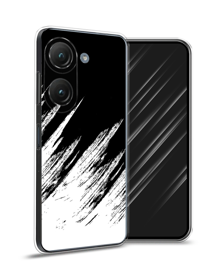 

Чехол Awog на Asus ZenFone 9 "Черно белые брызги", Черный;белый;бежевый, 44950-3