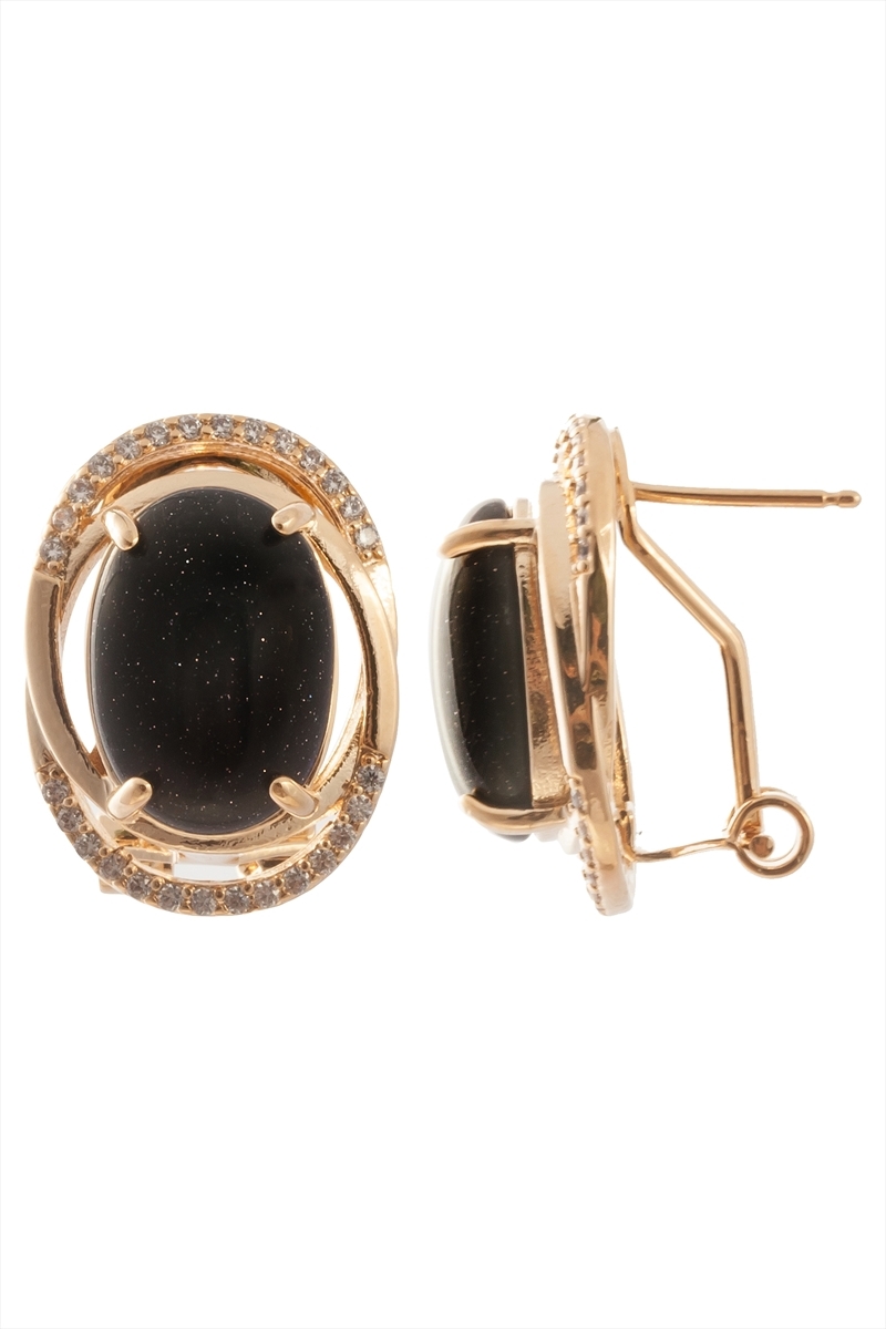 

Серьги из бижутерного сплава Lotus Jewelry 3043E-21on, оникс, 3043E-21on