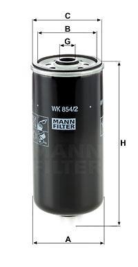 

Фильтр топливный MANN-FILTER WK8542, WK 854/2