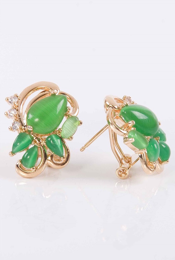 

Серьги из бижутерного сплава Lotus Jewelry 3037E-07CA-green, кошачий глаз, 3037E-07CA-green