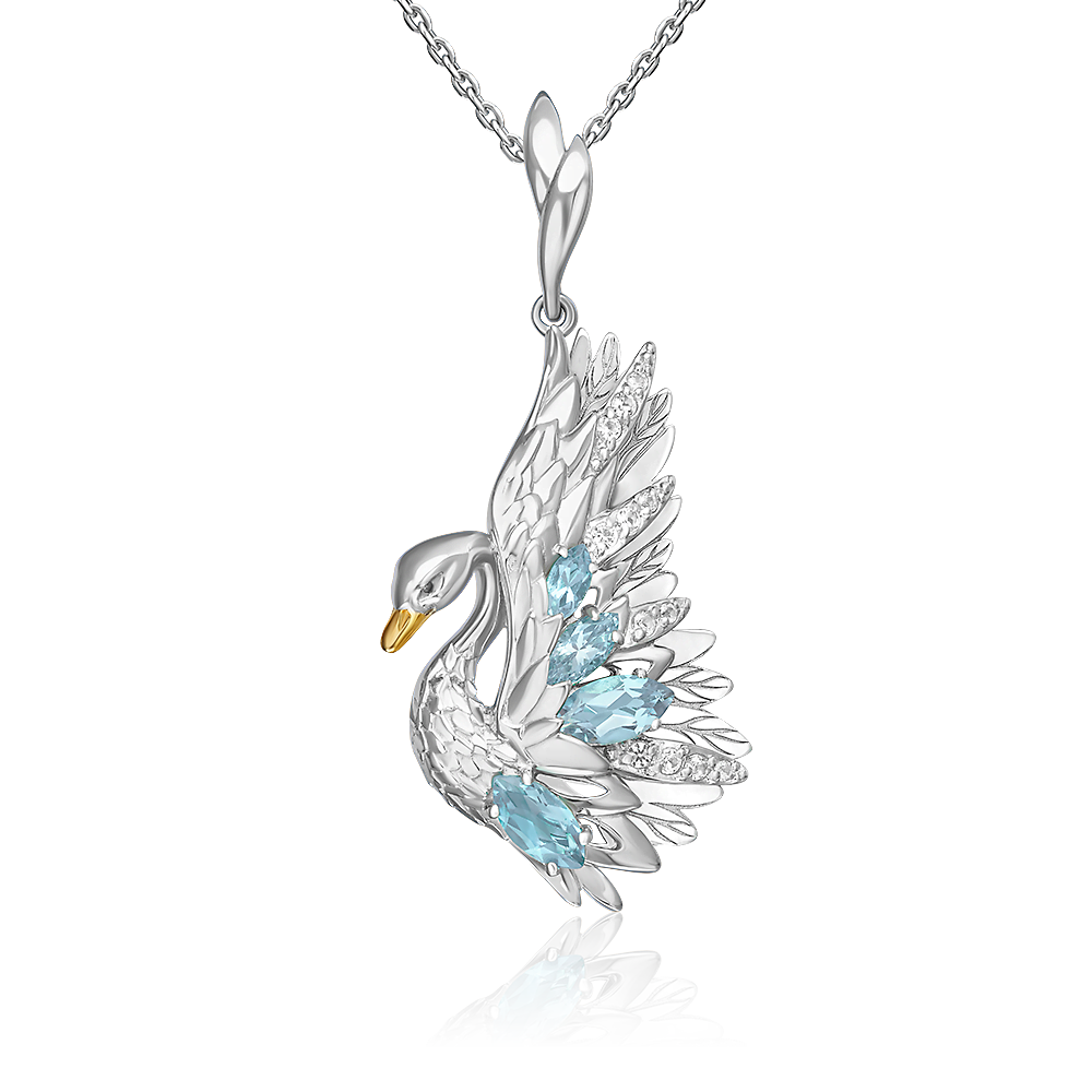 

Подвеска из белого золота PLATINA jewelry 03-3503-01-201-1120, топаз, 03-3503-01-201-1120
