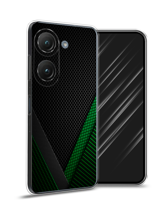 

Чехол Awog на Asus ZenFone 9 "Зеленый карбон", Черный;зеленый, 44950-3