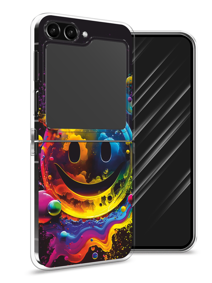 

Чехол Awog на Samsung Galaxy Z Flip 5 "Кислотный смайл", Фиолетовый;желтый;синий, 2108350-1